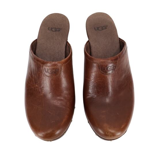 UGG Women's Abbie UGG Leather Clogs Brown Size US 6 EU 37 - Picture 8 of 12